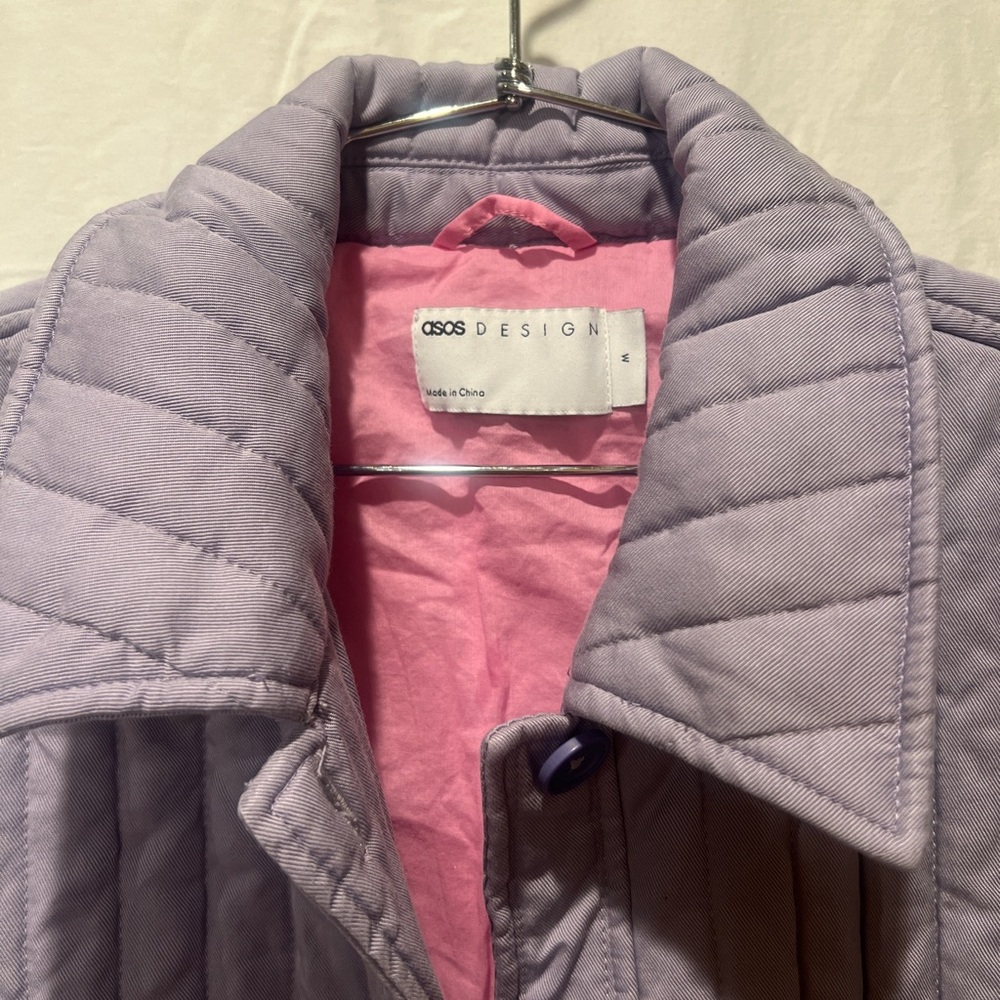 ASOS Design Lavender Quilted Puffer Jacket
